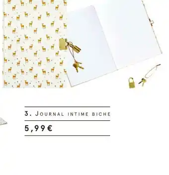 Monoprix Journal intime biche offre