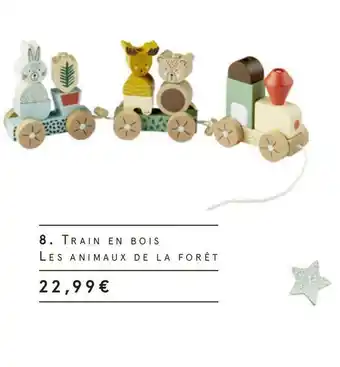 Monoprix Train en bois les animaux de la forêt offre