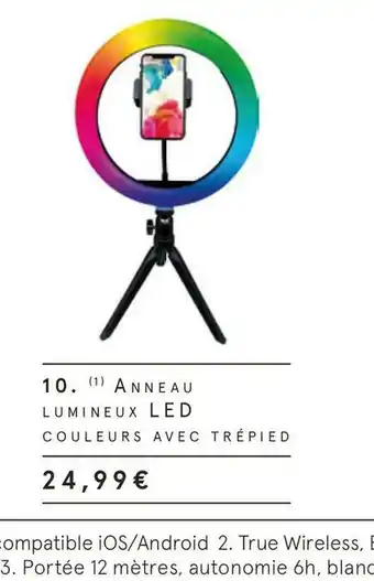 Monoprix Anneau lumineux led couleurs avec trépied offre