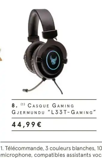 Monoprix Casque gaming gjermundu “l33t-gaming” offre