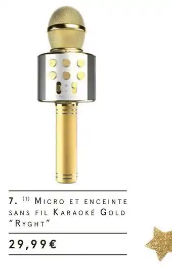 Monoprix Ryght micro et enceinte sans fil karaoké gold offre