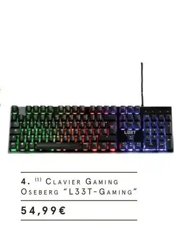 Monoprix Clavier gaming oseberg “l33t-gaming” offre