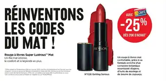 Monoprix Revlon bon plan sur le rouge à lèvres super lustrous mat de la marque revlon offre