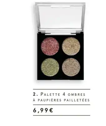 Monoprix Palette 4 ombres à paupières pailletées offre