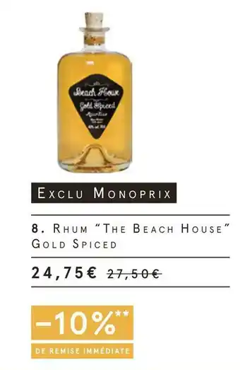 Monoprix Rhum “the beach house” gold spiced offre