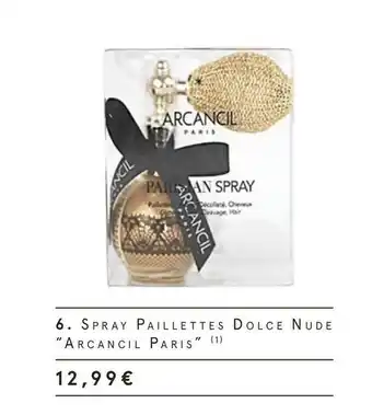 Monoprix Arcancil paris spray paillettes dolce nude offre