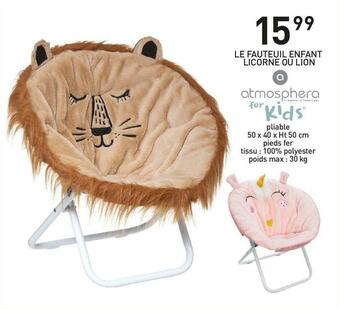 Stokomani Le fauteuil enfant licorne ou lion offre