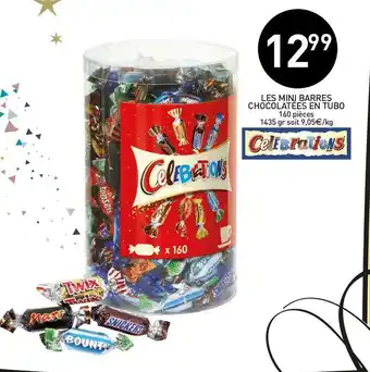 Celebrations les mini barres chocolatées en tubo