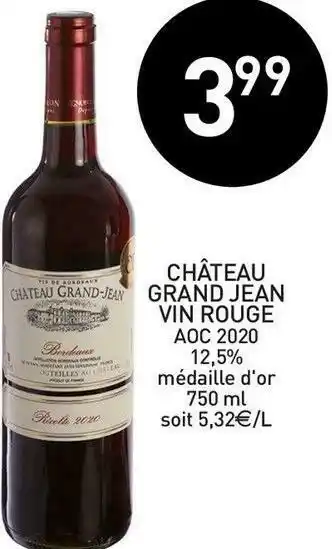 Château grand jean vin rouge aoc 2020