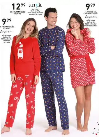 Stokomani Le pyjama noël femme, le pyjama noël homme, la robe de chambre noël offre