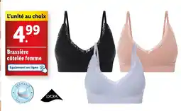 Lidl LYCRA Brassière côtelée femme offre