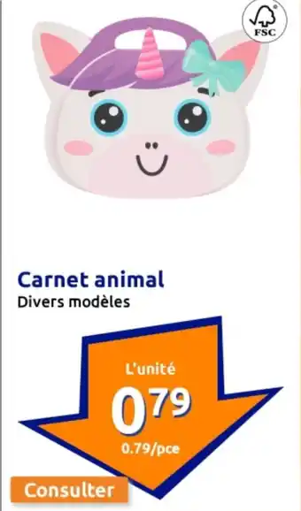 Action Carnet animal offre