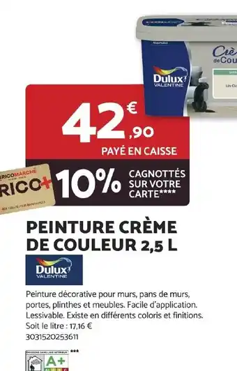 Bricomarché DULUX Peinture crème de couleur offre