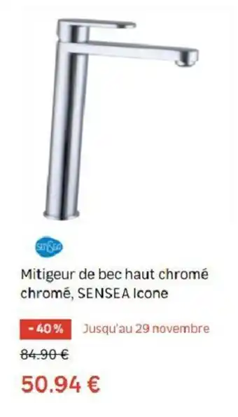 Mitigeur de bec haut chromé
