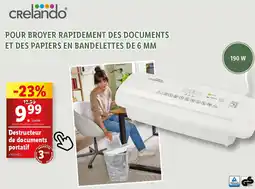 Lidl Destructeur de documents portatif offre