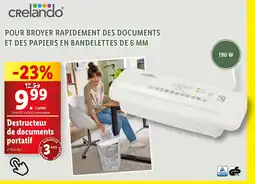 Lidl Destructeur de documents portatif offre