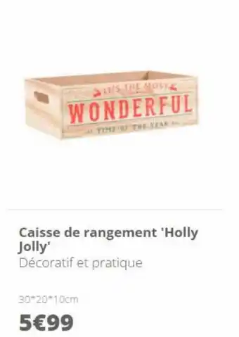L'incroyable Caisse de rangement 'holly jollly' offre