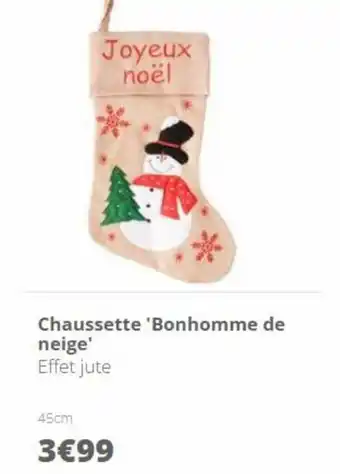Chaussette 'bonhomme de neige