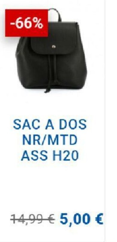 Babou Sac a dos NR/MTD ass H20 offre