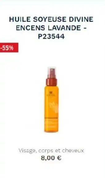 Stanhome Huile soyeuse divine encens lavande offre