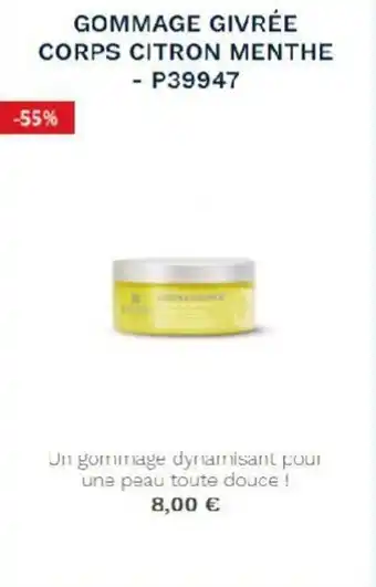 Stanhome Gommage givrée corps citron menthe offre