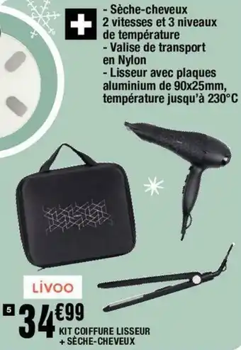 La Foir'Fouille Kit coiffure lisseur + sèche-cheveux offre