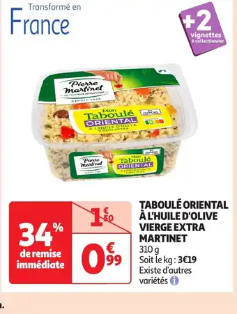 Auchan Taboulé oriental à l'huile d'olive vierge extra martinet offre