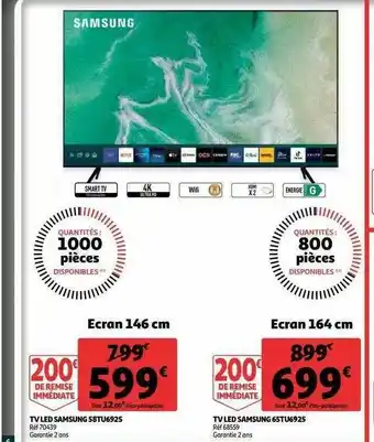 Auchan Tv Led Samsung 58tu6925, Tv Led Samsung 65tu6925 offre