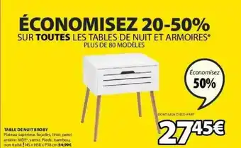 JYSK Table De Nuit 8 Roby offre