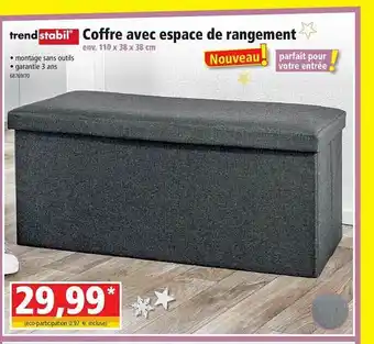 Norma Coffre Avec Espace De Rangement Trend Stabil offre