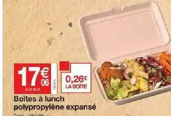 Boîtes à Lunch Polypropylène Expansé