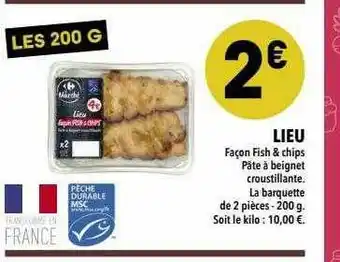 Supeco Lieu Façon Fish & Chips offre