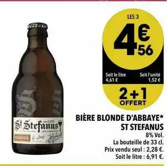 Supeco Bière Blonde D'abbaye Saint Stefanus offre