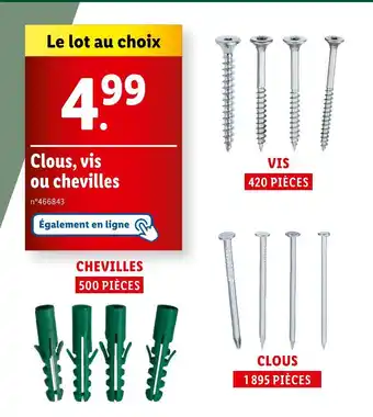 Lidl Clous, vis ou chevilles offre