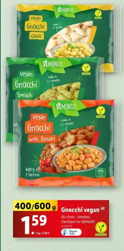 Lidl VEMONDO Gnocchi vegan offre