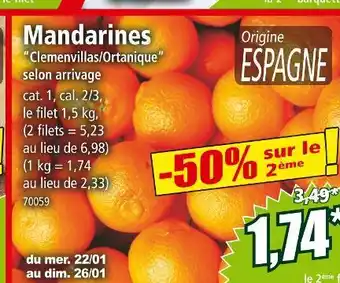 Norma Mandarines Clemenvillas/Ortanique offre