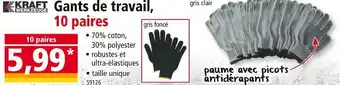 Norma Kraft Werkzeuge Gants de travail, 10 paires offre