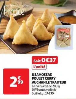 Auchan Supermarché 8 samossas poulet curry auchan le traiteur offre