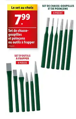 Lidl Set de chasse-goupilles et de poinçons ou outils à frapper offre