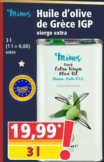 Norma Huile D'Olive De Gréce IGP offre