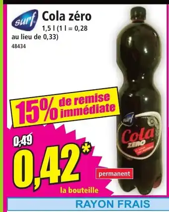 Norma SURF Cola zéro offre