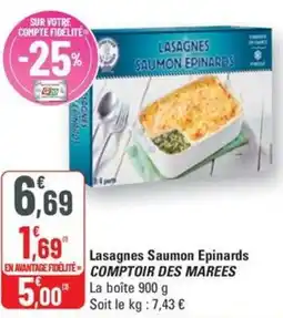 G20 COMPTOIR DES MAREES Lasagnes Saumon Epinards offre