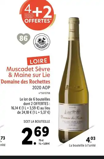 Lidl Muscadet Sévre 8 Maine Sur Lie Domaine Des Rochettes offre