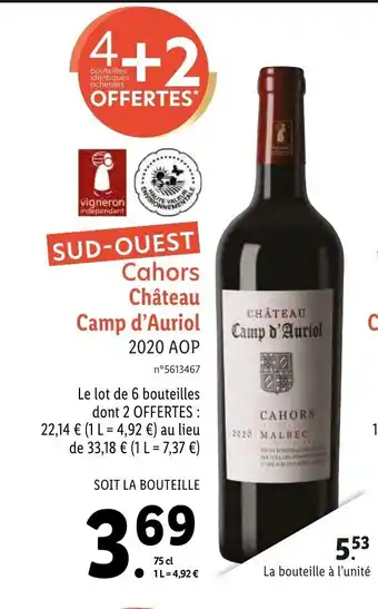 Lidl Cahors Chateau Camp D'Auriol offre