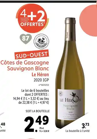 Lidl Cotes De Gascogne Sauvignon Blanc offre