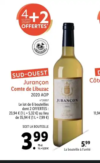 Lidl Jurancon Comte De Libuzac offre