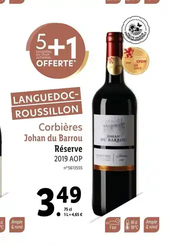 Lidl Corbiéres Johan Du Barrou offre