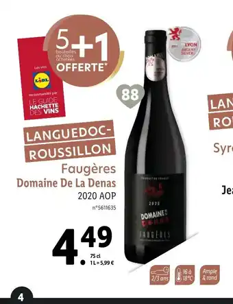 Lidl Faugéres Domaine De La Denas offre