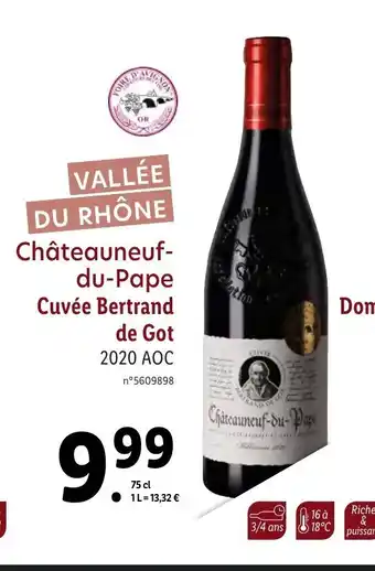 Lidl Chateauneuf-Du-Pape Cuvée Bertrand De Got offre
