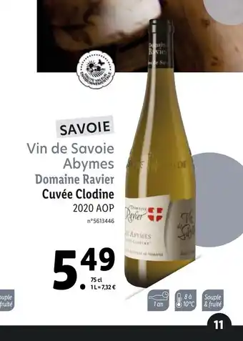 Lidl Vin De Savoie Abymes Domaine Ravier offre